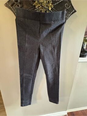 Dark Gray Ponte Knit Slim Trousers